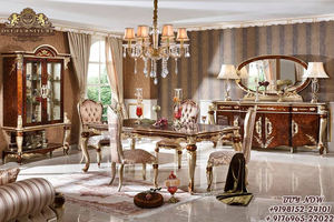 Elegante mesa de comedor turca en nogal pulido francés tallado 4 plazas juego de mesa de comedor de lujo muebles de comedor modernos - Product Image 3
