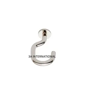 Stainless Steel Nickel Plated Wall Mounted Hook Towel and Clothes Hanging Wall Hook Keys Holder Rack Supplier By India