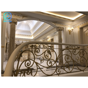 Marche luxueuses d'escalier en fer forgé, balustrade d'intérieur en métal, Design de balustrade en acier inoxydable pour les escaliers - Product Image 2