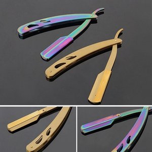 อุปกรณ์ดูแลความงามสำหรับช่างตัดผม,ที่โกนหนวดสีทองใบมีดโกนตัดผมสเตนเลสสตีลได้รับการรับรองมาตรฐาน CE ISO - Product Image 6