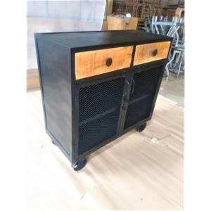 Gabinete de metal hecho a mano de 2 cajones para el hogar, dormitorio o cocina, muebles de sala de estar industriales - Product Image 2