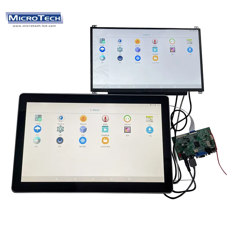Monitor Layar Sentuh LCD Semua Dalam Satu, Display Pemutar Iklan RK3399 Sistem Windows/Linux/Android 15.6"