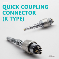 Connecteur de pièce à main dentaire à six trous de type K à raccordement rapide