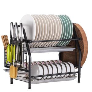 Estante de almacenamiento de utensilios, estante de acero inoxidable para encimera, organizador, escurridor para platos - Product Image 1