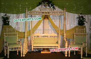 Conjunto de columpio tradicional para boda, conjunto de columpio de madera tradicional de Gujarati, con función de mahndi para boda musulmana, de París, Sankheda - Product Image 4