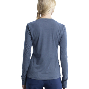 เสื้อยืดคอกลมแขนยาวทรงพอดีตัวแบบ OEM สำหรับผู้หญิงและเด็กสาว - Product Image 2