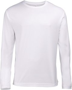 เสื้อยืดคอกลมแขนยาวผ้าฝ้ายแท้ 100% สีขาวสำหรับผู้ชาย ลายเรียบ ผ้าฝ้ายเนื้อหนา พิมพ์ลายจากบังกลาเทศ ราคาขายส่ง - Product Image 1
