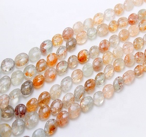 ลูกปัดซันสโตนธรรมชาติทรงรีเรียบเนียน คุณภาพ AAA+ ระดับท็อป ขนาด 18 นิ้ว สีธรรมชาติ 100% สำหรับทำเครื่องประดับ - Product Image 2