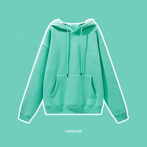 เสื้อฮู้ดผ้าฝ้ายคอมบ์เสื้อมีฮู้ดเสื้อสวมหัวไม่มีลายพิมพ์โลโก้แบบกำหนดเอง - Product Image 4