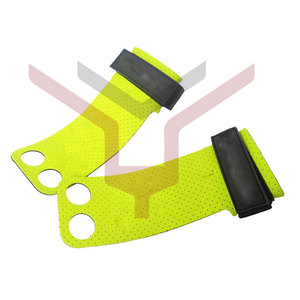 Two Holes Microfiber Gymnastic Grip in <b>Light</b> Green With Strap for <b>Pull</b> up and Kettlebell Crossfit Grips - Product Image 4