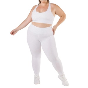 Pantalon de yoga côtelé extensible pour femme avec poches Leggings de sport à motif solide respectueux de la peau - Product Image 1