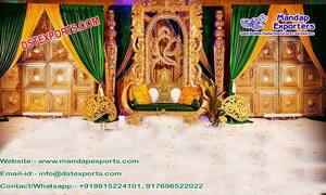 Boda Real Palacio Blanco Escenario Decoración Nueva Última Boda Escenario Decoración Elegante Escenario Blanco DecorationUSA - Product Image 5