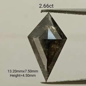 Dimoet — rouleau de sel, poivre et lait glacé, diamant ample de forme géométrique i3, diamant naturel pour bijoux anciens - Product Image 1