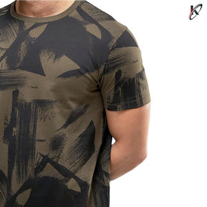 เสื้อยืดคอกลมชาย,สไตล์วินเทจสีเขียวล้วนเหมาะสำหรับใส่ไปยิม - Product Image 4