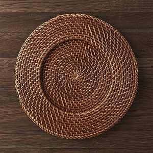 Cheapest Modern <b>Yellow</b> Handwoven Rattan <b>Placemats</b> Country Style Loose Weave Charger Plates Rattan - Product Image 4