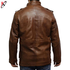 Veste imperméable coupe-vent respirante en cuir véritable de qualité supérieure pour homme, marron, pour l'hiver, personnalisable - Product Image 6