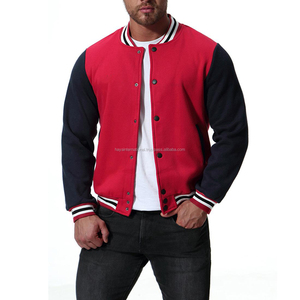 Letterman-veste en molleton de coton HIVJ26, disponible dans toutes les couleurs et broderie personnalisée en option, meilleure vente - Product Image 1