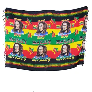 Bob Marley yıldız Rasta Jamica Sarongs plaj kapak ups