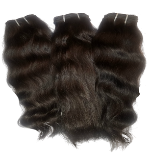Direct inde brut non transformé indien Temple ondulé Extensions de cheveux 30 pouces vierge Remy cheveux humains tissage Machine Double trame tout - Product Image 3