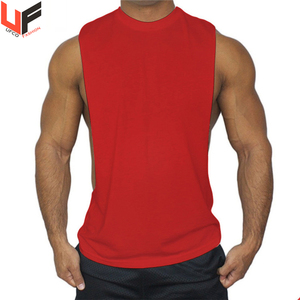 <b>Men's</b> Custom Logo Sleeveless Gym Tank Tops Vest Solid Color Workout Bodybuilding Undershirts OEM Cut off <b>Singlet</b> - Product Image 2