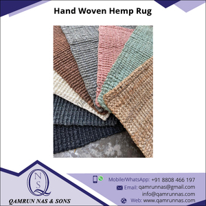 Alfombra de lana de cáñamo 100% superventas diseño único tejido a mano de La India disponible en stock tranquilo - Product Image 6