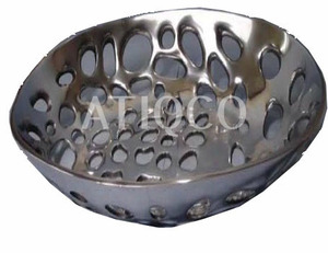 Bol en aluminium coulé à la main Atiqco de haute qualité, finition miroir, design moderne, non toxique, compatible lave-vaisselle, écologique, durable - Product Image 1