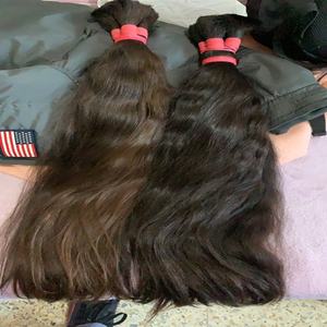 Fournisseur de faisceaux de cheveux humains en vrac non traités d'Inde à 100% d'extensions de cheveux vierges indiens bruts doublement étirés de couleur naturelle - Product Image 1