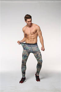 Pantalones de compresión para hombre con estilo para deportes secos, mallas de entrenamiento de punto con mallas sublimadas impresas para correr, entrenamiento de yoga - Product Image 2