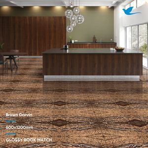 Azulejos de porcelana de construcción de calidad superior de diseño sólido marrón, baldosas antideslizantes brillantes, nuevo diseño, liquidación de existencias - Product Image 3