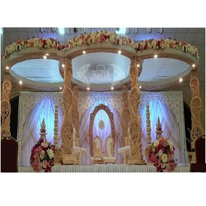 Mandap de Madera Estilo Paisley para Bodas, Decoración Tradicional India, Impresionante Mandap de Madera para Bodas, Nueva York - Product Image 1