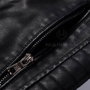 Chaquetas de cuero personalizadas para hombre, chaqueta de cuero de alta calidad - Product Image 4