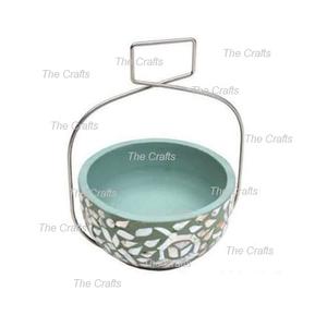 ชุดชามขนมและช็อคโกแลตสองทรงกลมทำจากไม้ขัดเงาและแม่ของไข่มุกเป็นมิตรต่อสิ่งแวดล้อม - Product Image 6