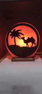 Lampe à sel rose de l'Himalaya 3D sculptée panier et fleur Style Home Decor Utilisation brute Shell Technique Artisanat naturel Décoration - Product Image 2