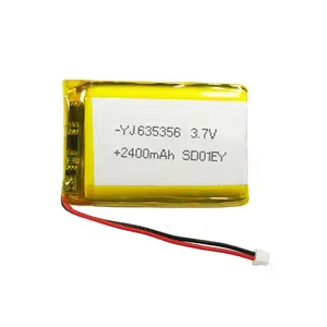 High Quality 635356 2400mAh 3.7v lithium polymer batteries for car vacuum cleaner