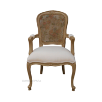Ensemble de salle à manger en rotin, mobilier classique en acajou, mobilier français indonésien