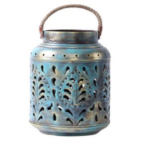 Portavelas de Zinc galvanizado, accesorio de Metal y vidrio decorativo - Product Image 6