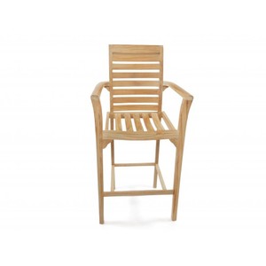 Chaise de jardin en teck massif, style minimaliste moderne, avec pieds effilés, durable pour les sols durs - Product Image 4