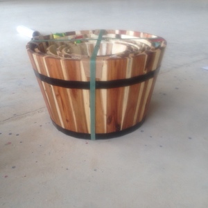 Pot de fleurs rond en bois du Vietnam, Pot de fleurs personnalisé, bon marché, vente en gros, - Product Image 4