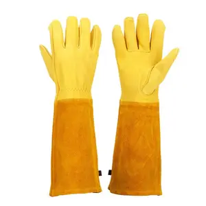 OEM кожаные сварочные перчатки, термостойкие воловья кожа, сварочные перчатки, короткие рабочие перчатки для механической садовой рабочей одежды