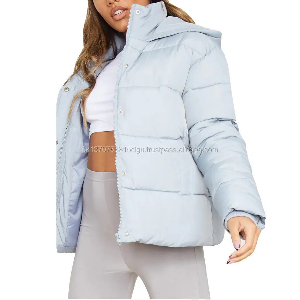 2021 custom new fashion ladies thick plus size short puffer coat / girls quilted jacket / women winter cotton padded coat