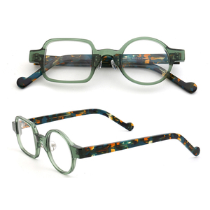 Wholesale Women Acetate Optical Eyeglasses Frame <strong>Round</strong> <strong>Square</strong> Men Eyeglass Frame Light Customize logo Tortoise <strong>Glasses</strong> Frames - Product Image 1