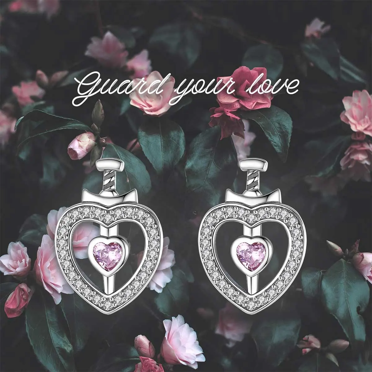 Merryshine Best Valentine's Day Gift 925 Sterling Silver Heart Studs Earring For Women