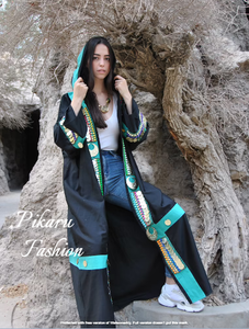 Kimono personnalisé élégant en ligne, prix de gros, broderie à la main avec paillettes, robe veste - Product Image 3