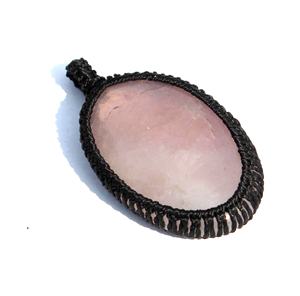 Pendentif en pierre naturelle avec zircon, Cabochon ovale, pierre en cristal de guérison - Product Image 4