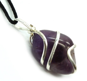 Pendentif en pierre Améthyste galet Pendentif de guérison pendentif en pierre dégringolé cristal dégringolé collier en agate de pierres précieuses grossiste - Product Image 3