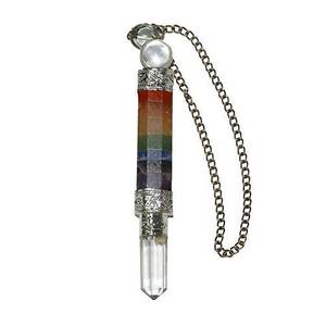 Vente en gros de pendule de guérison à sept chakras meilleure qualité pendule de bâton Feng Shui radiesthésie Agate naturelle cristaux de pierres précieuses Chakra - Product Image 2