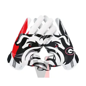 Gants de football collants confortables en cuir synthétique souple pour receveur de football américain, protection sportive FG-325, personnalisables pour équipe - Product Image 1