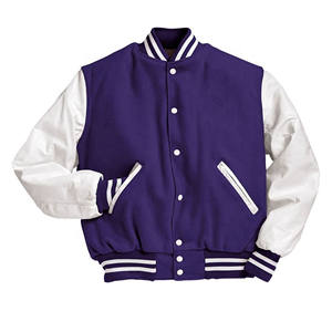 Varsity Jacket Logo vierge hommes vêtements pas cher prix saison d'hiver recadrée impression de luxe respirant personnalisé 100% laine cuir - Product Image 3