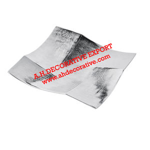 Nouveau design de plateau de service pour petit déjeuner décoration de la maison plaque de service de forme carrée en aluminium moulé argenté plateau de table unique - Product Image 2