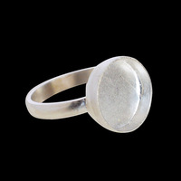 Reines Festwerk 925 Sterlingsilber 18 MM runder blankierter Bezel-Becher Ring einfarbige Collet-Becher-Setting Schmuckzubehör für Stein